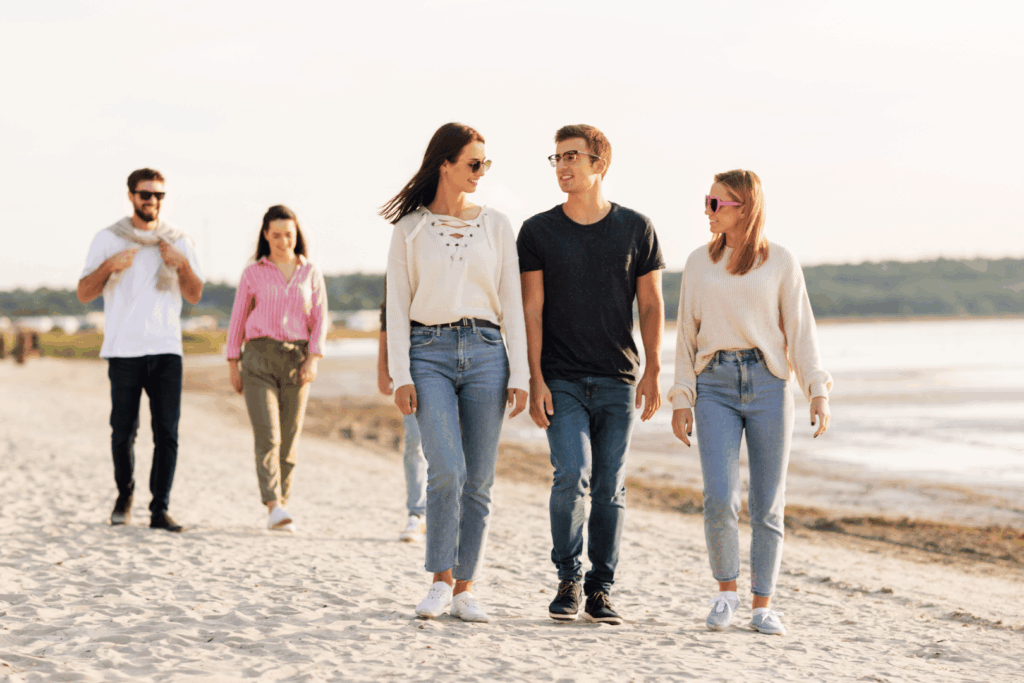 Walking on the beach